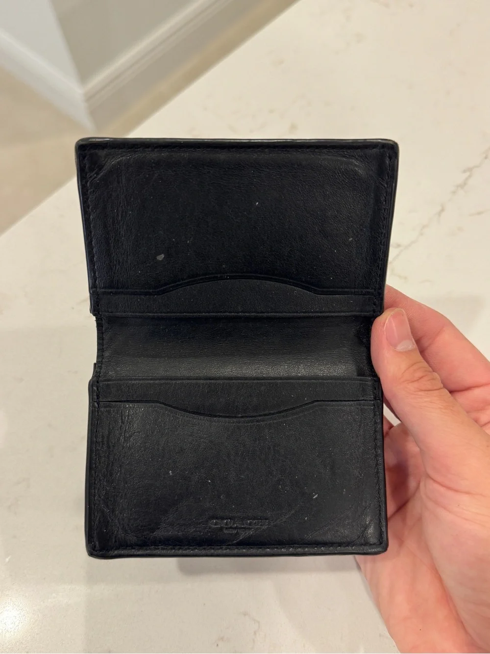 Coach Black Embossed Signature Card Holder